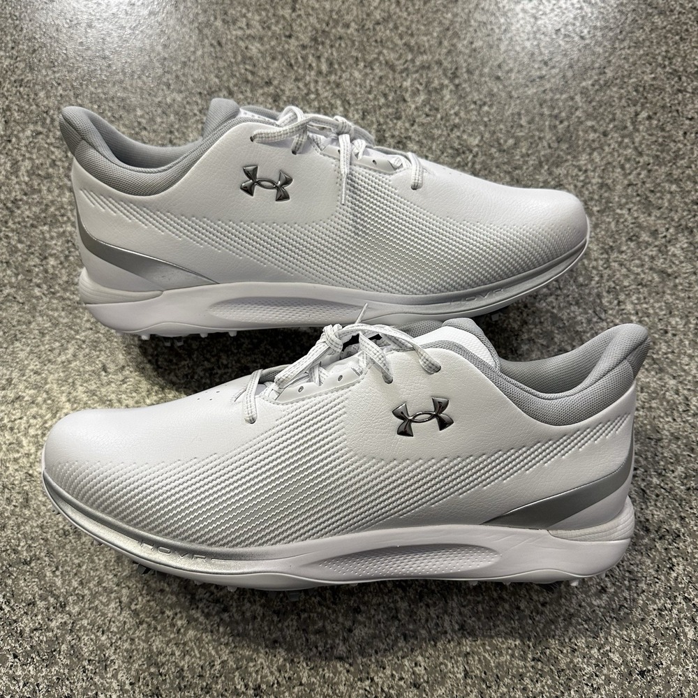 Under Armour UA Drive Fade Wide Golf Shoes Mens 11.5 White Storm Proof 3027878
